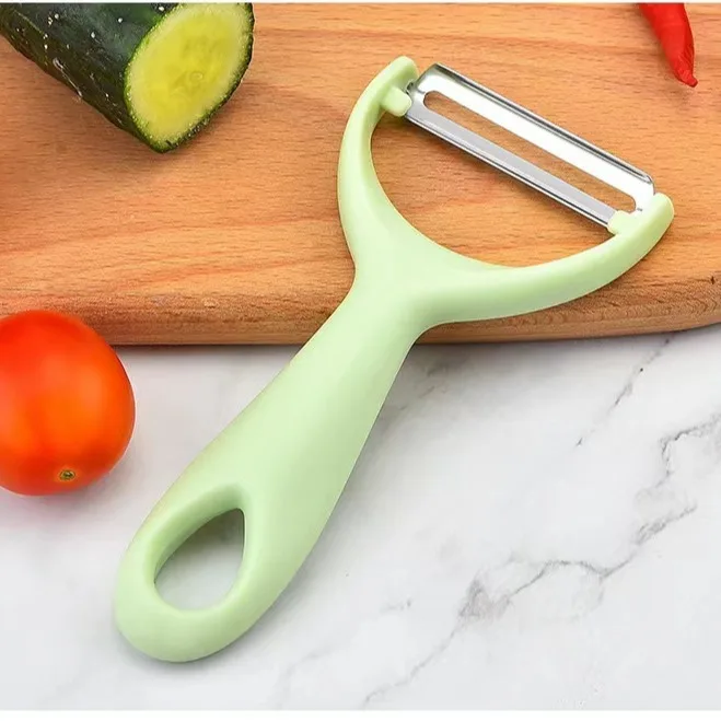 Thickening Stainless Steel Kitchen Tool Fruit and Vegetable Peeler with Plastic Handle for Peeling Carrots Potatoes More