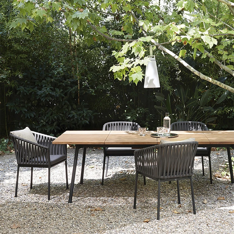 Patio Garden Aluminium Leisure Arm Chair Modern Furniture Rope Outdoor Chair