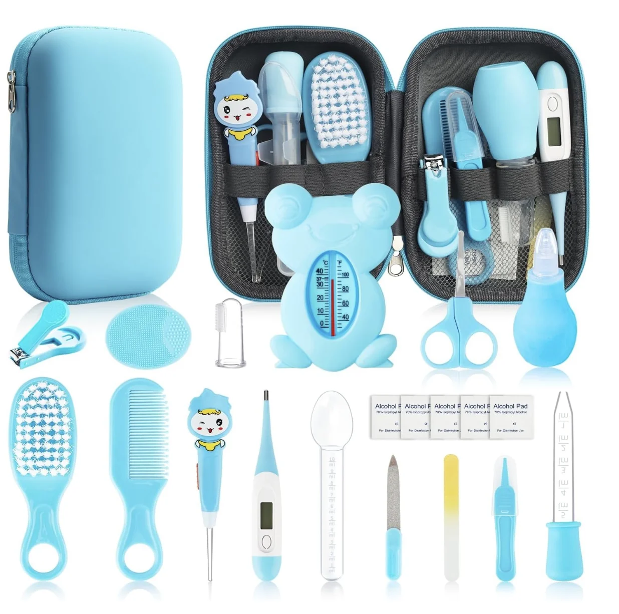 20 in 1 Baby Safety Set Newborn Nursery Health Care Set with Hair Brush Scale Nail Clippers for Baby Girls Boys