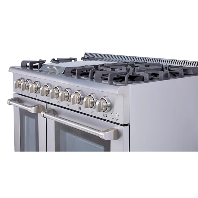 HRG4808U Have 2.5 cu.ft(L)+4.2 cu(R) oven Freestanding Gas Range With Home Cookers