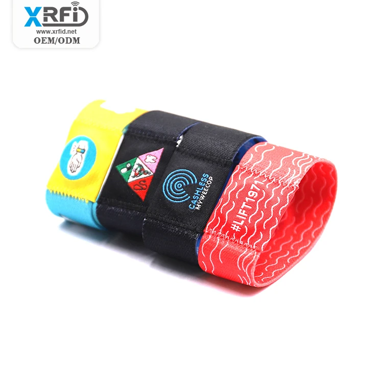 Wholesale Personalizedl RFID Elastic Custom Fabric Wristband For Events