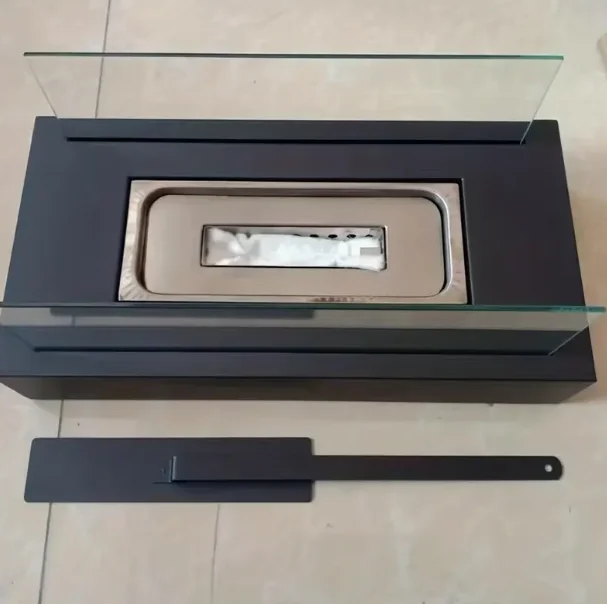 Tabletop Portable Ethanol Fireplace, Rectangular Fireplace Desktop Alcohol Stove Stainless Steel Alcohol Stove Indoor Stove Atmo