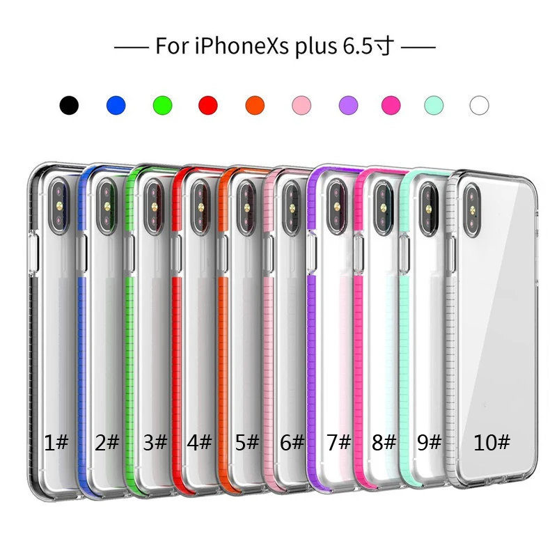 Новый чехол для мобильного телефона 50 шт./лот двухцветный из ТПУ с защитой от падения iphone xsmax прозрачный мягкий apple xr