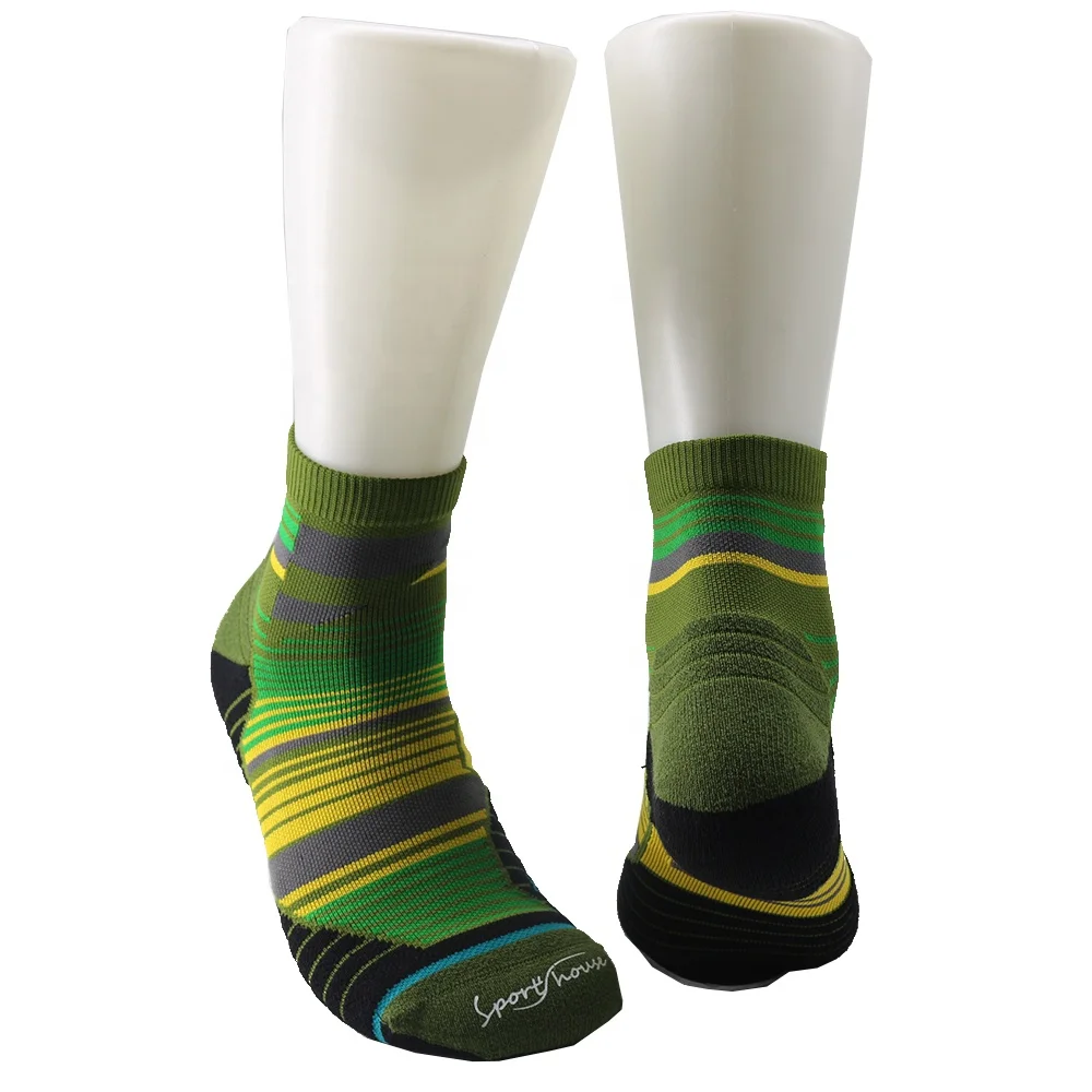 
custom logo socks excellent sport dark green socks men cotton athletic 