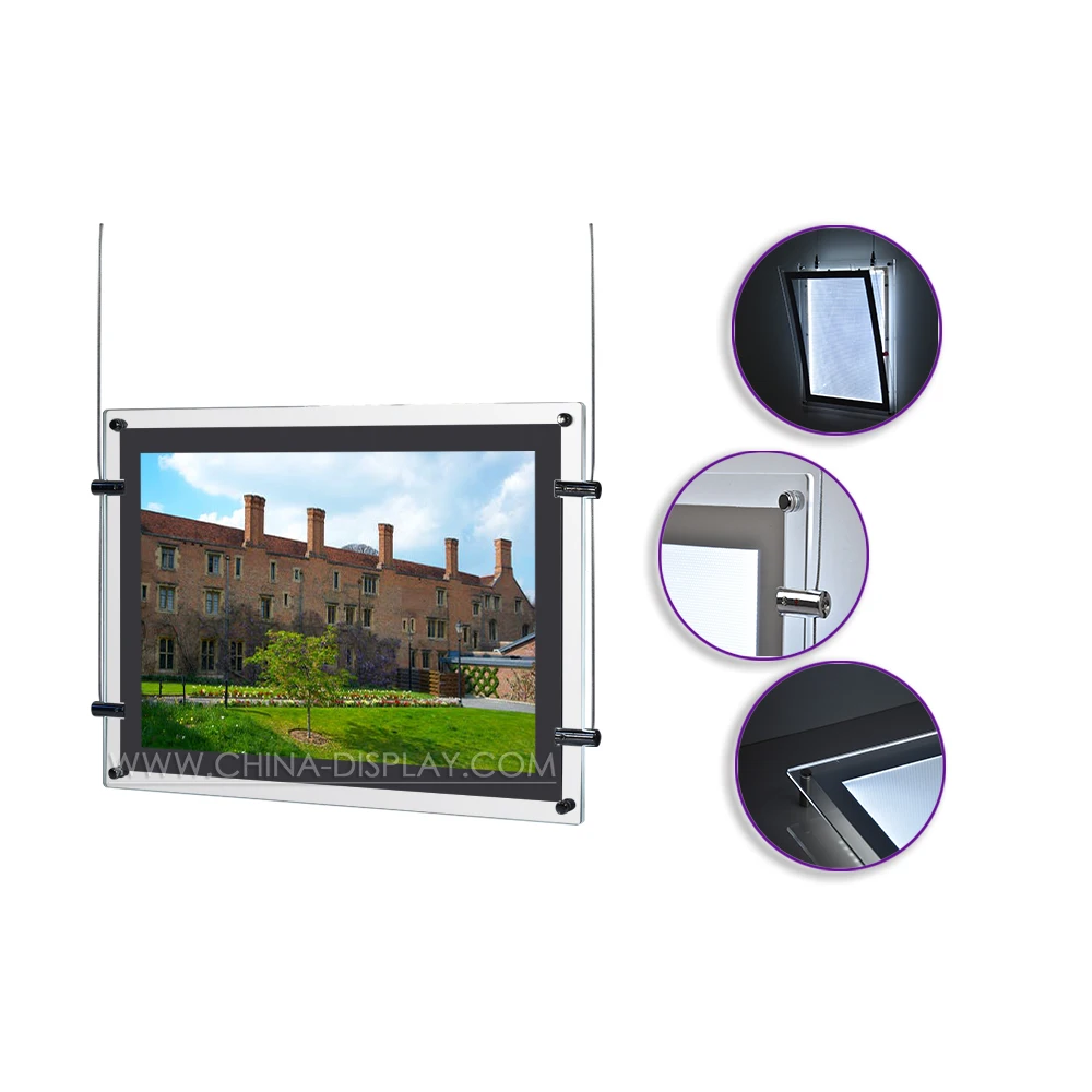 High quality acrylic board illuminated signs shop restaurant decorative light boxes real estate led window display light box