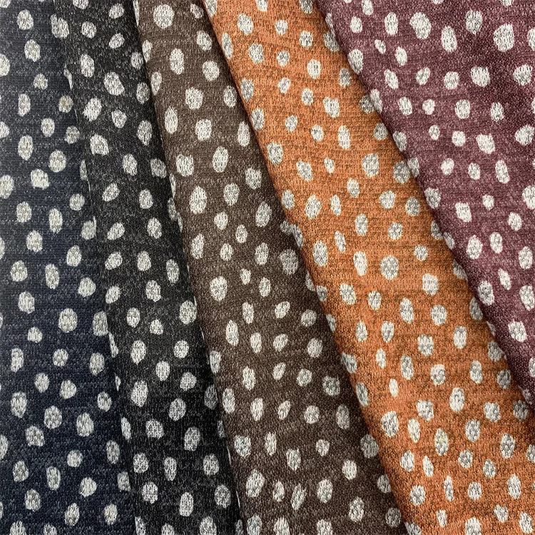 high custom polyester Breathable Mottle print spring/autumm knitting polyester fabric for garment
