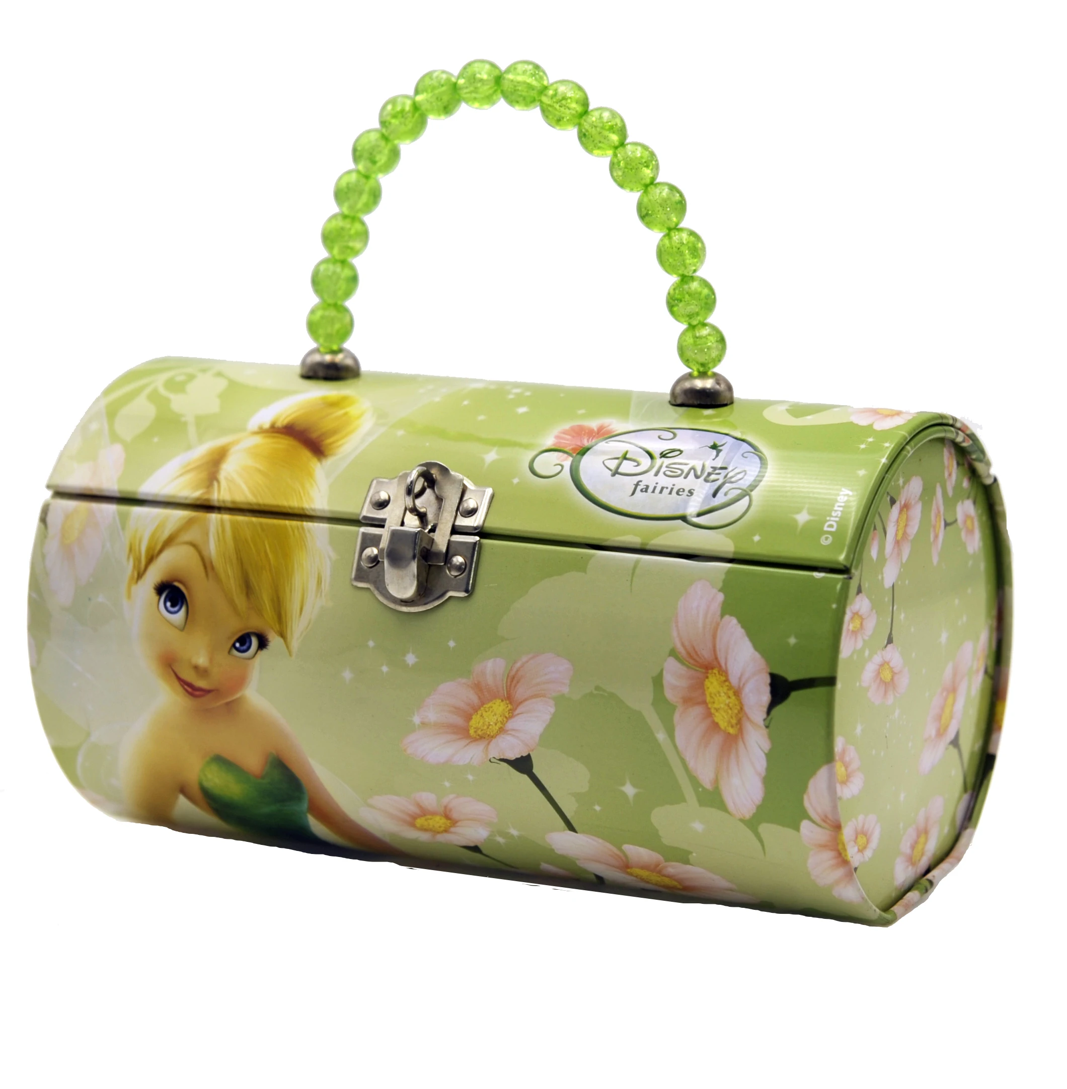 Stylish Cylinder Colorful Lunch Tin Box With Beads Handle gifts package