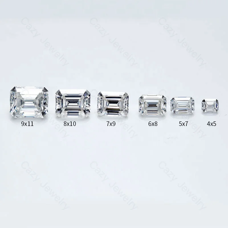 Cazy DEF White 5x3mm Emerald Cut Moissanite Stone Loose Gemstone GRA Moissanite Stone