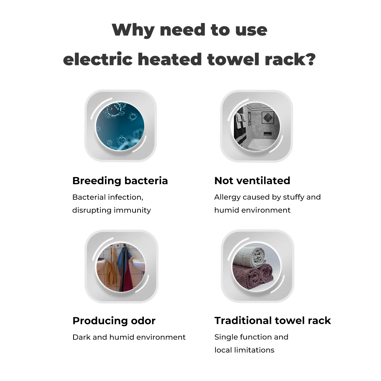 EVIA EV-100-S S-shaped Heated Towel Drying Rack Electric Clothes Dryer