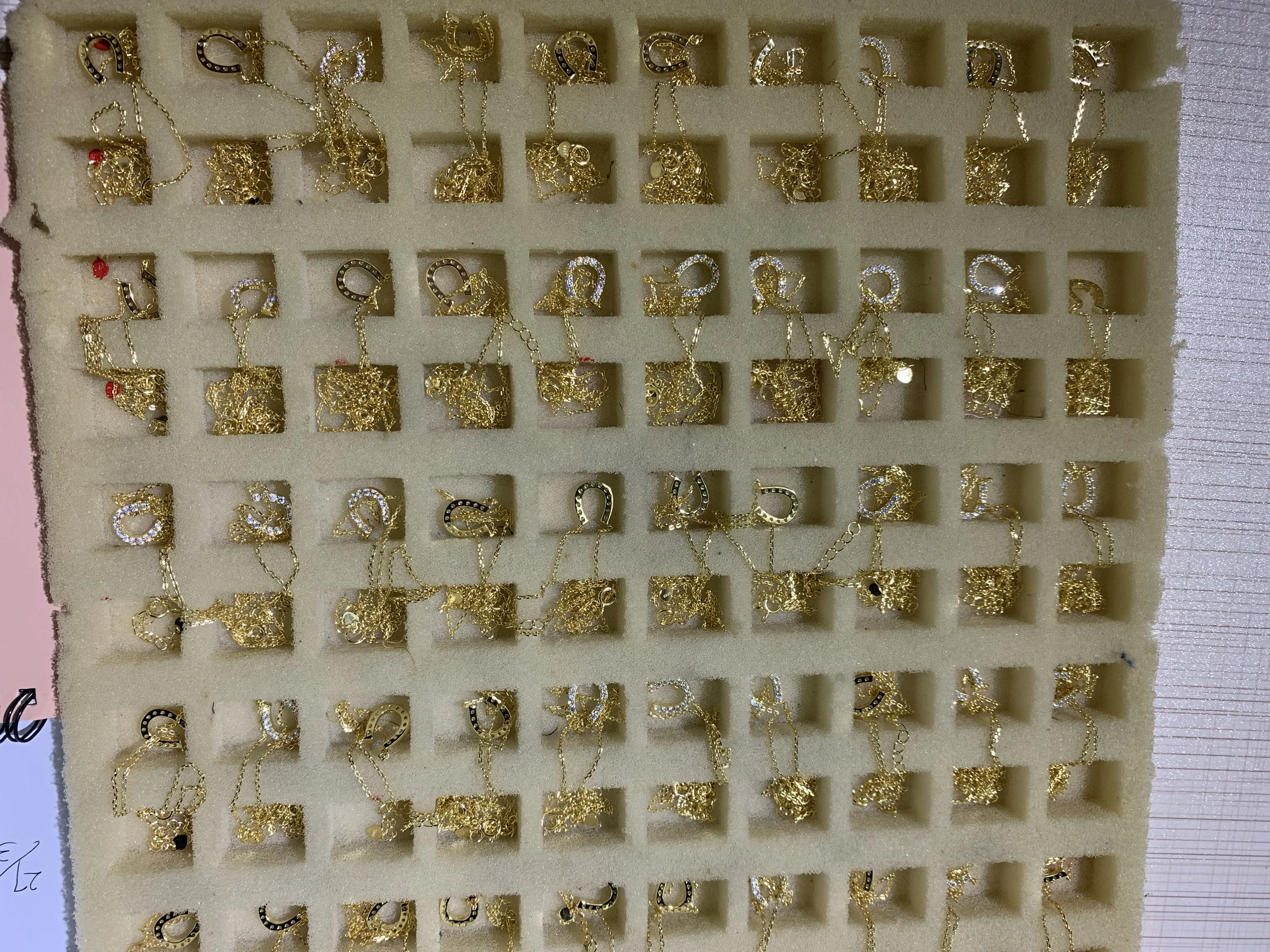 Rose Gold Plated 925 Sterling Silver CZ Equestrian Jewelry Tiny Horseshoe Charm Necklace