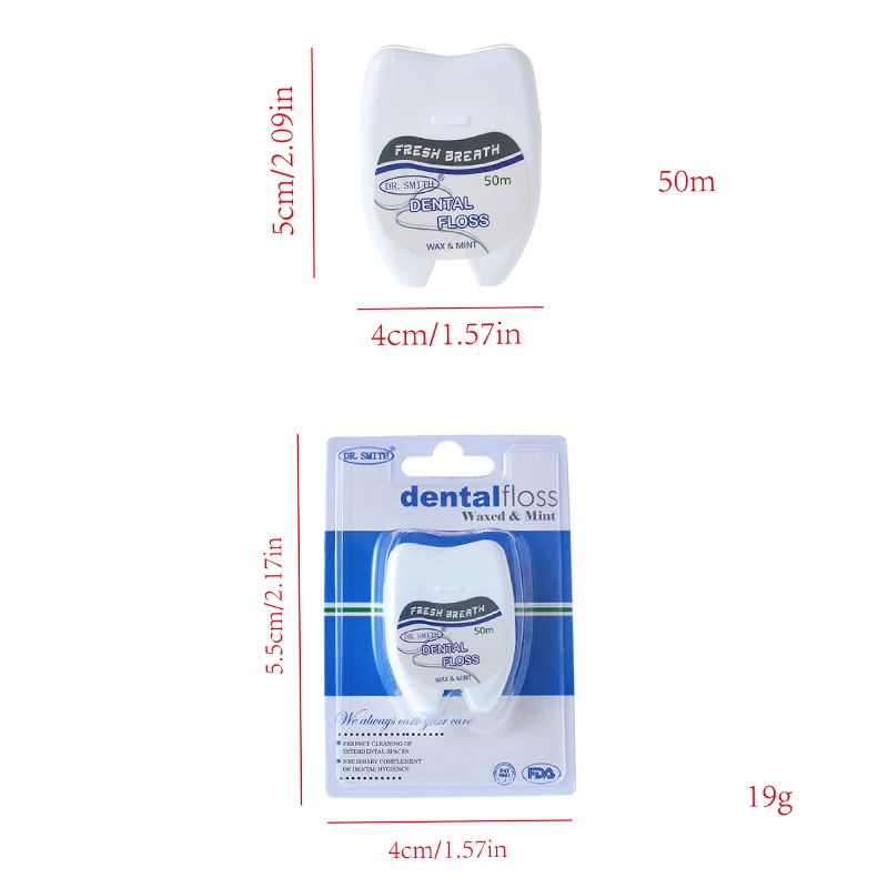 ISO CE approved 50m waxed dental floss manufacturers oral care dental floss