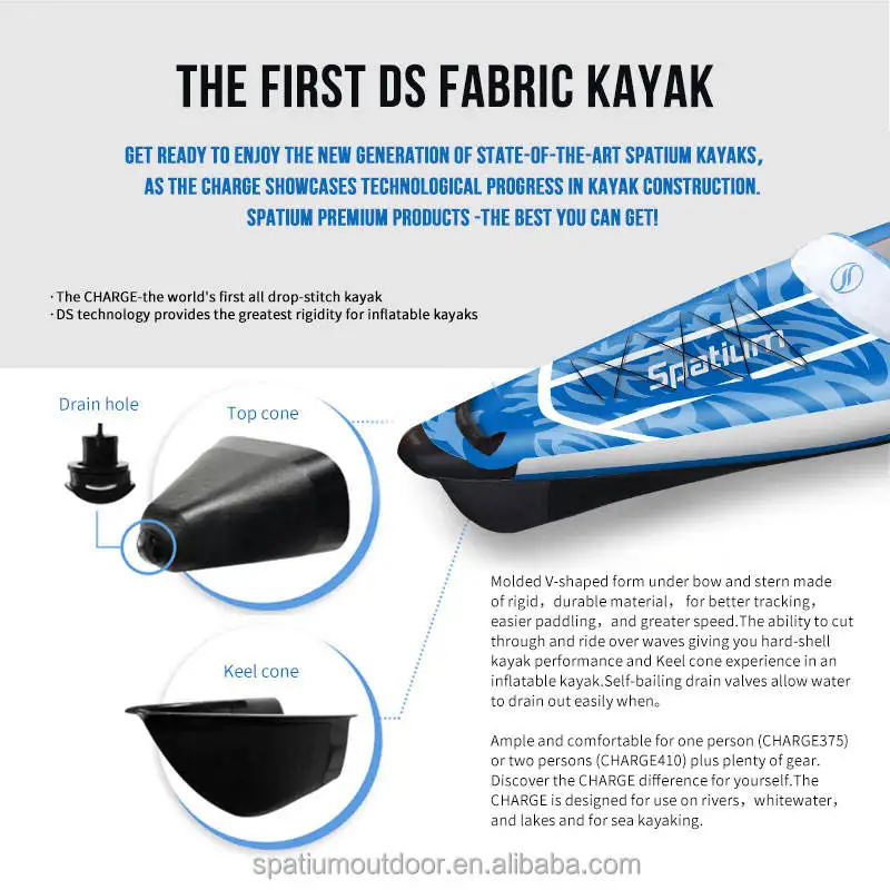 Spatium new kayak US/Ru/Eu/Au warehouse Fast delivery inflatable 2-person kayak for sale