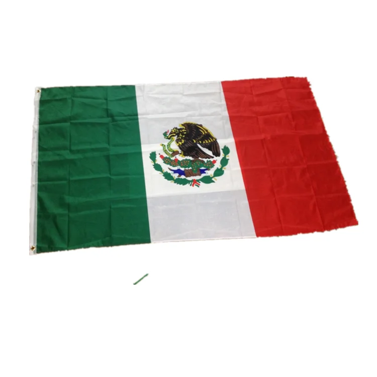 Ship now ! High quality cheap price hot sale polyester mexico flag 3x5ft Mexican red white green flag