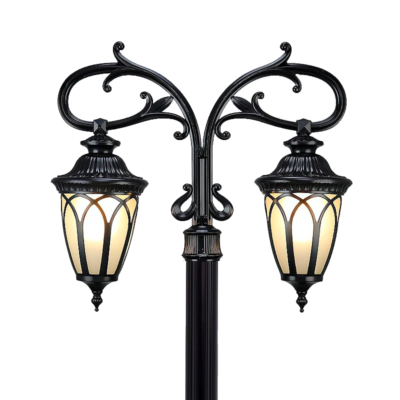 DAWNl manufacture outdoor decorative antique cast aluminum street lamp post led garden pole light
