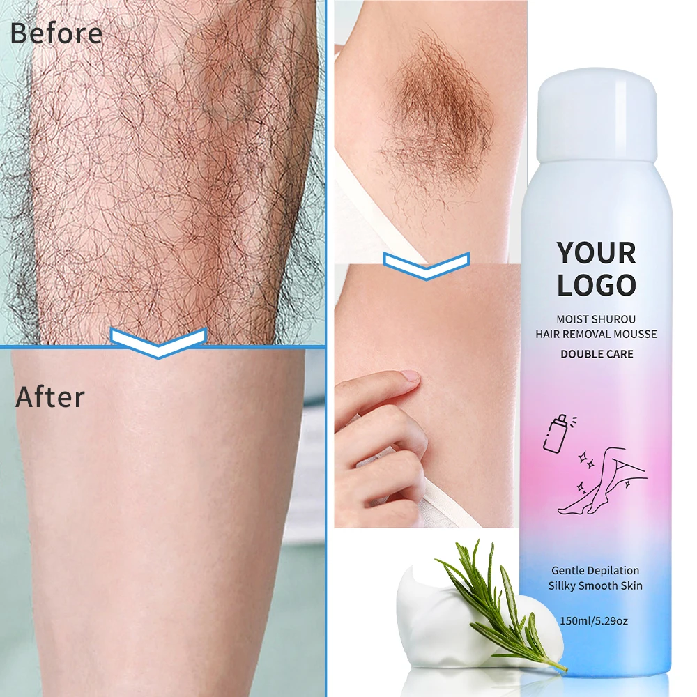 OEM Private Label Foam Depilatories Women & Men Hair Removal Cream Body Permanent Hair Remove Spray