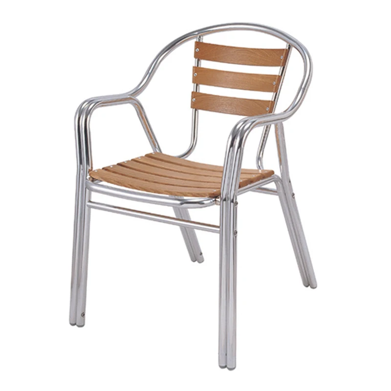 China wholesale wood slat outdoor aluminum tube chair