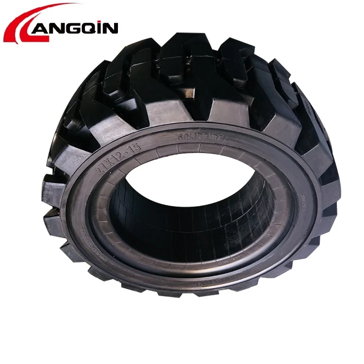 LANGQIN brand 27x12-15 construction machinery available loader solid tire wear-resistant explosion-proof free inflation