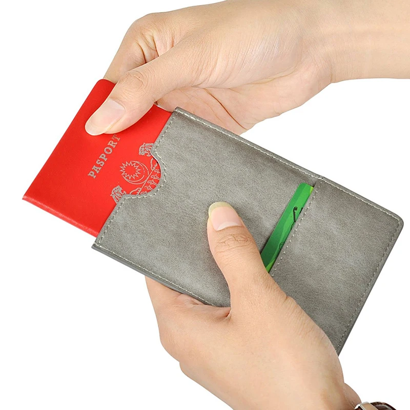 Custom Travel Passport Cover Slim RFID Blocking Leather Travel Passport Holder