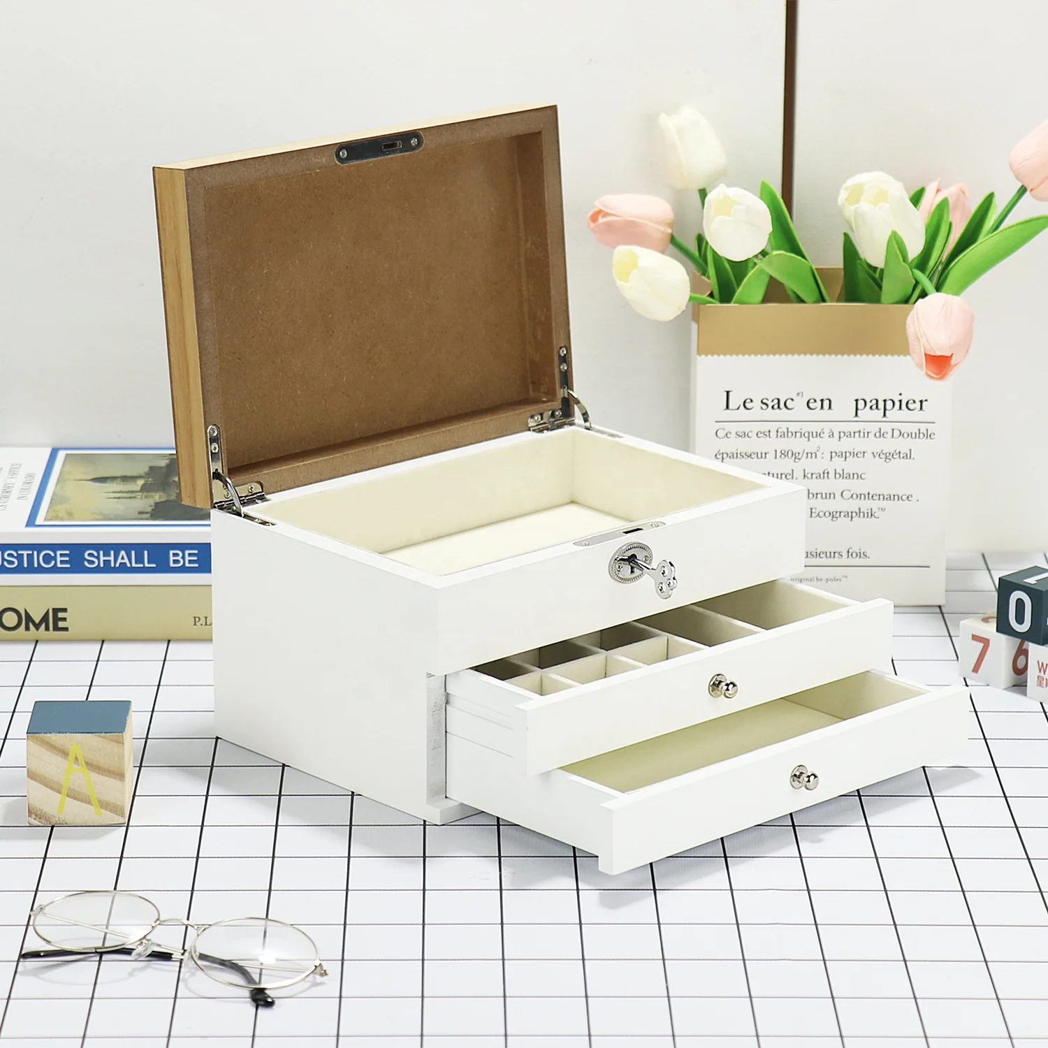 Luxury Factory Wholesale Custom Organizer Case Wooden Jewelry Storage Box For Ring