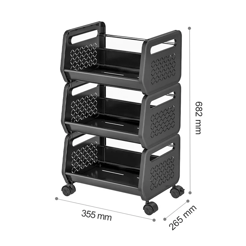 Fashion Design Kitchen Fruit Vegetable Storage Trolley 4 Tier Utility Cart Kitchen Island Rolling Storage Rack with Wheels
