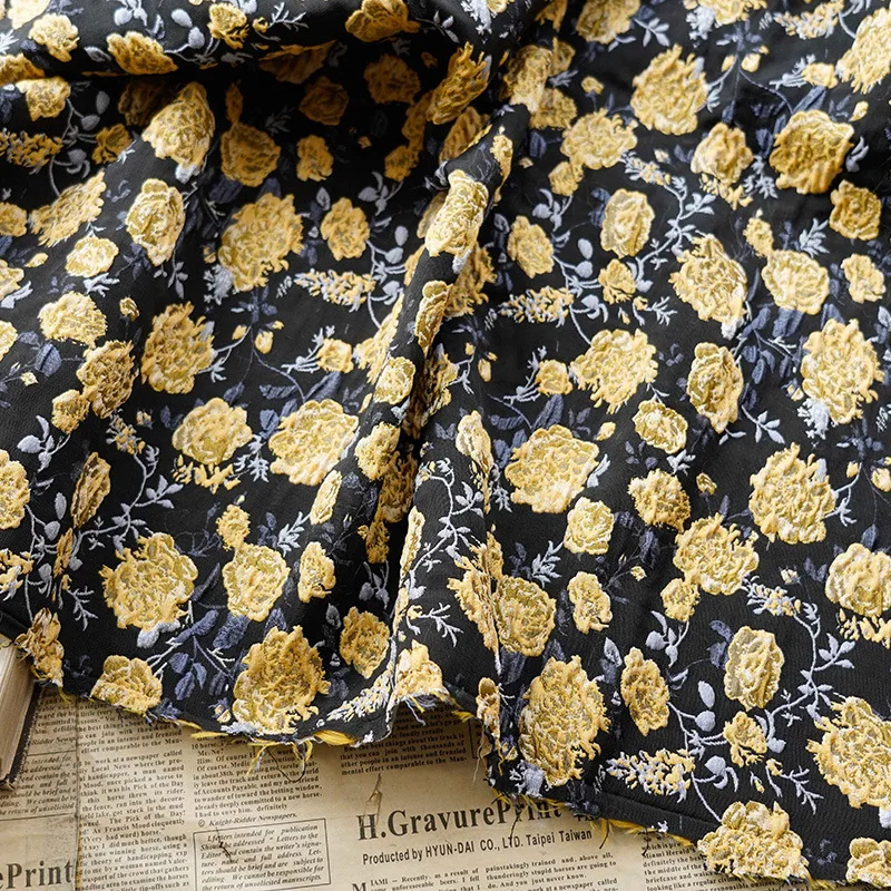 186GSM mix fabric brocade bubble flowers jacquard fabric for lady fashion dress