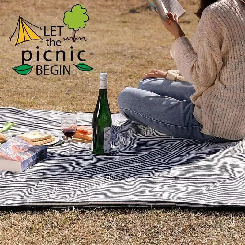 Mat Picnic Blanket Straw Sitting Pad With Leather Quilt Picnic Blanket All Season Universal Portable Picnic Mat