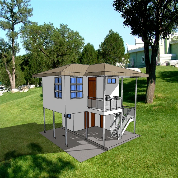 Beautiful Long Life Prefab Light Steel And Glass Houses With Furniture