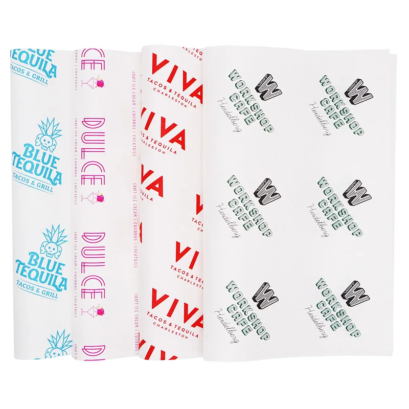 Custom printing food grade biodegradable grease proof  wrapping paper for packaging