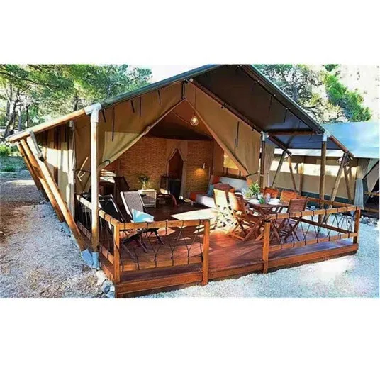 
luxury african winter frame waterproof cotton permanent glamping lodge hotel safari tents canvas for sale  (1600225261876)
