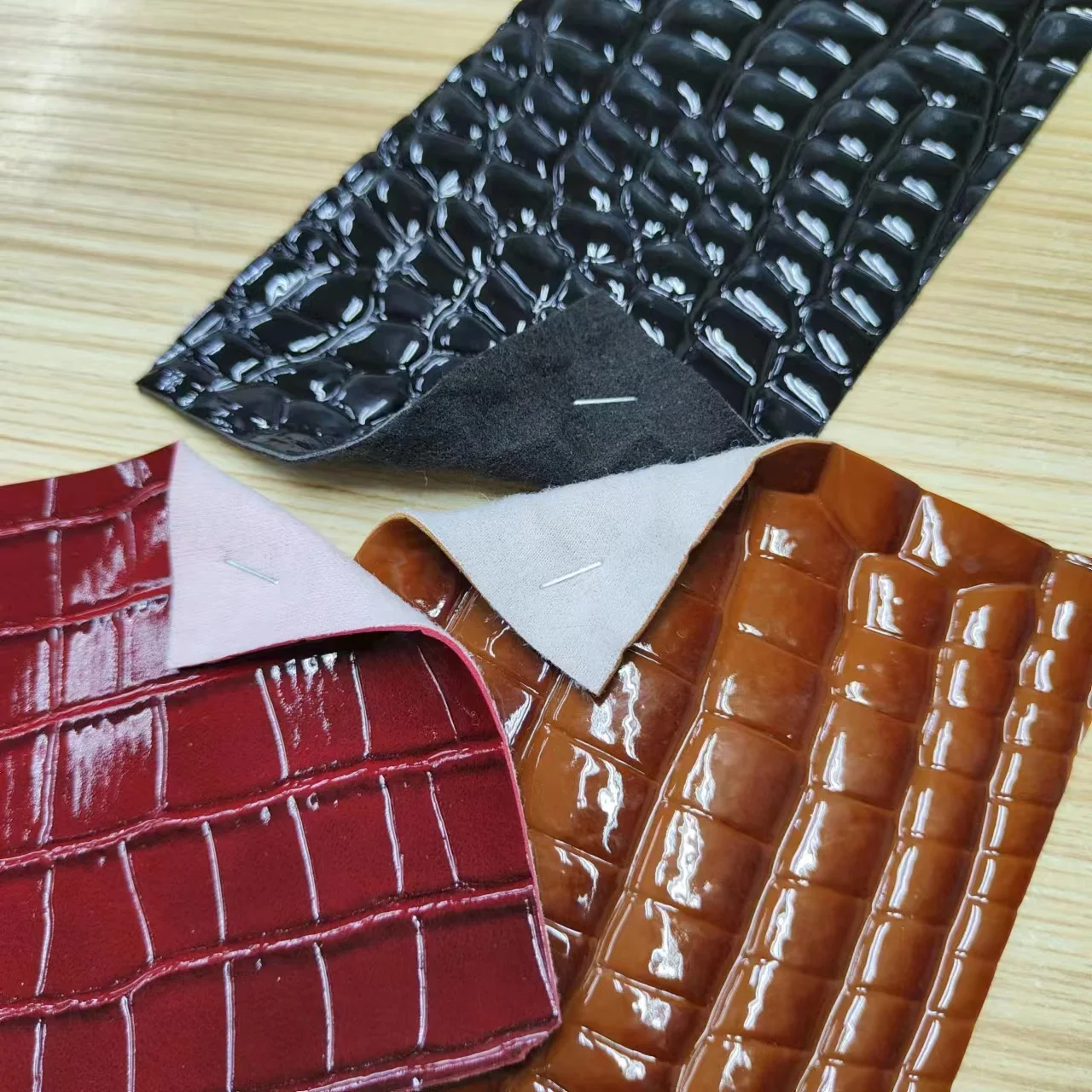 Good Quality Colorful PVC Artificial Leather stocklot for bags and decoration