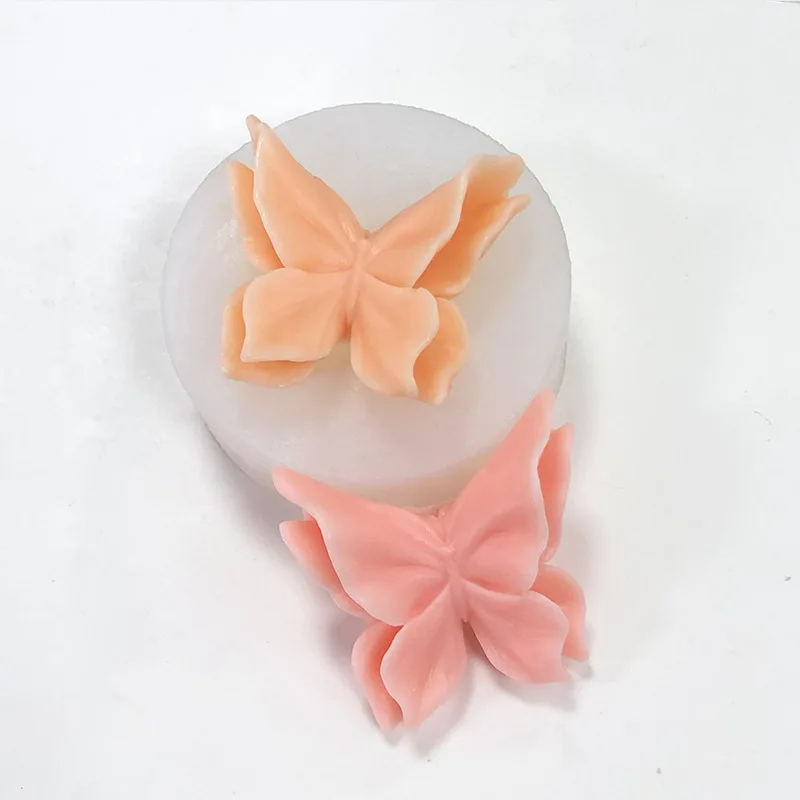 DM968 Double Winged Butterfly Epoxy Resin Molds 3D Butterfly Aromatherapy Candle Plaster Silicone Mold For Home Decoration