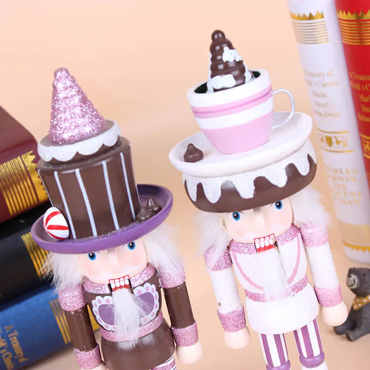 
Home decoration christmas festival gift nutcracker 26 cm statue cake man painted nutcracker gift 