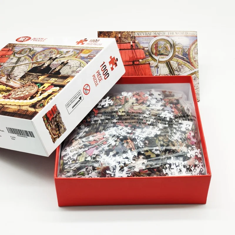 Free Samples Custom OEM Beautiful Artwork Jigsaw Puzzle 1000 piece Cardboard For Adult Puzzle