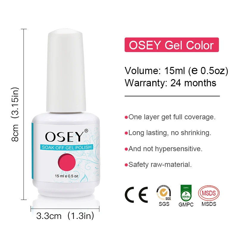 2021 NEW ARRIVAL OSEY OEM ODM FACTORY GELATU GEL NAIL POLISH 290 COLOR 15ML SOAK OFF UV GEL POLISH
