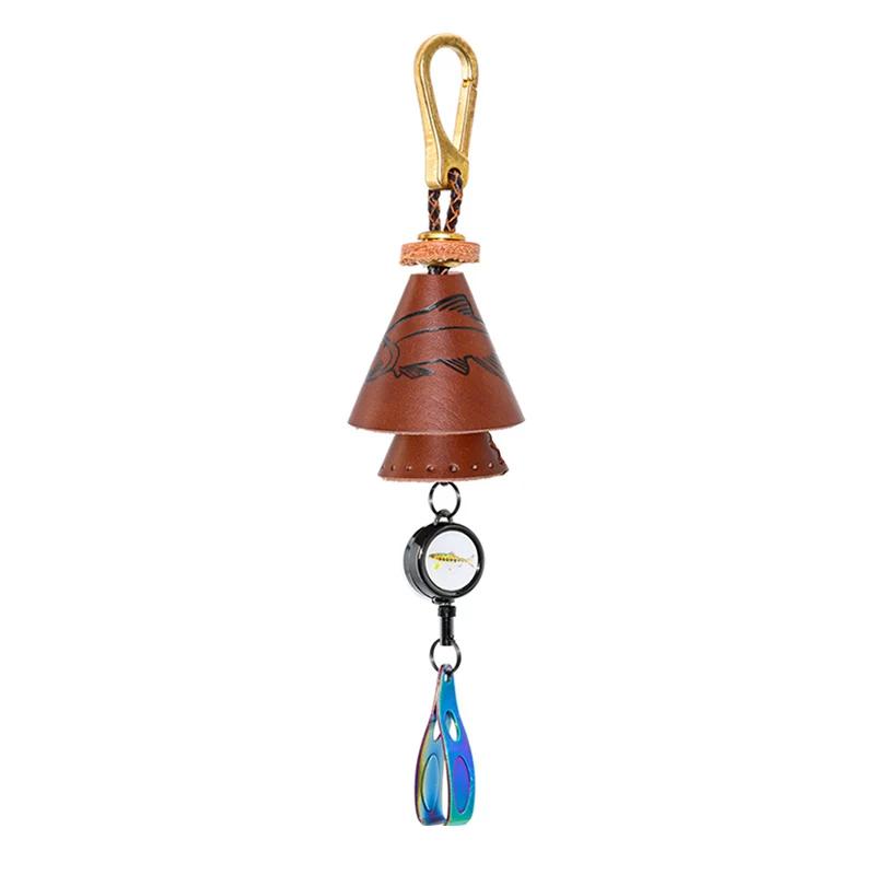 WEIHE Portable Bait Sequin Bag Sequins Container Bell Waterproof Faux Leather Handmade Fishing Bait Sequin Bag Bell
