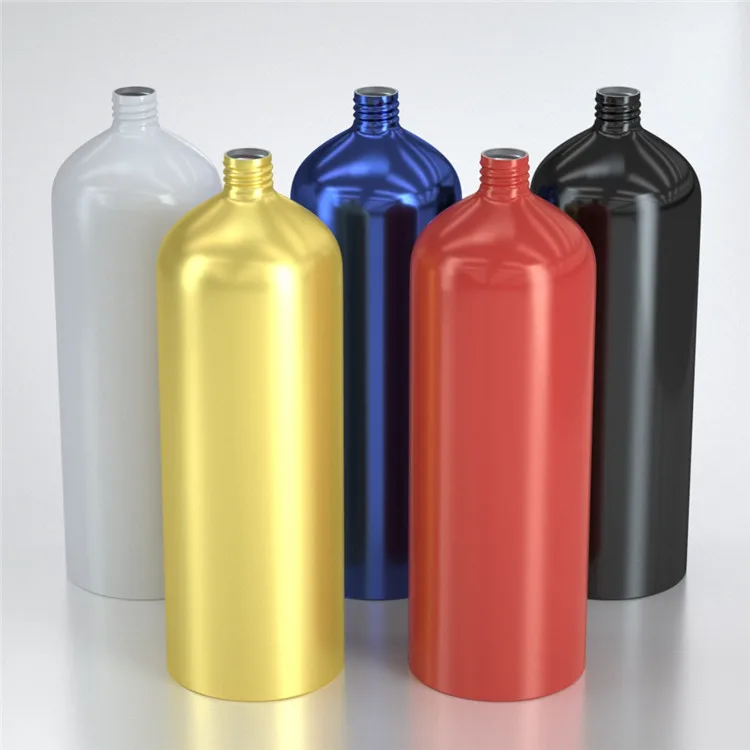 Пользовательский Белый Золотой Черный Синий алюминиевый упаковочный топливный контейнер 1000 мл 1 литровый распылитель алюминиевые бутылки