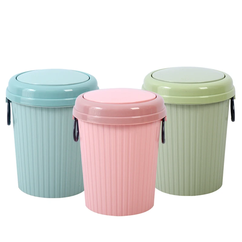 
Household Colorful Hand Press Flip Dustbin Trash Bins Garbage for Sale 