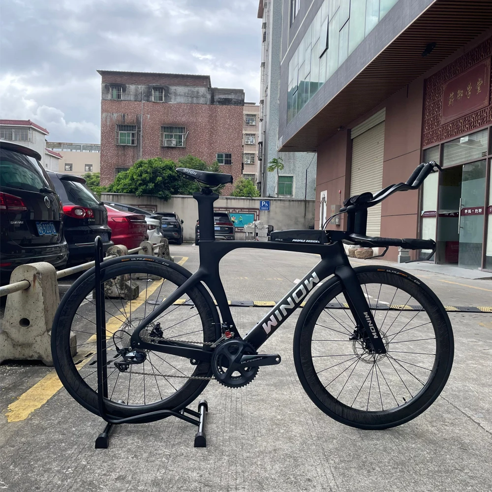 Winowsports Carbon TT Bicycle 22 Speed Disc Brake Time Trial Triathlon Complete Bike Model TT119 With Carbon Fiber Wheelset