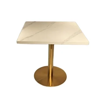 Foshan good quality square restaurant table metal dinning table and chair set for restaurant and bar