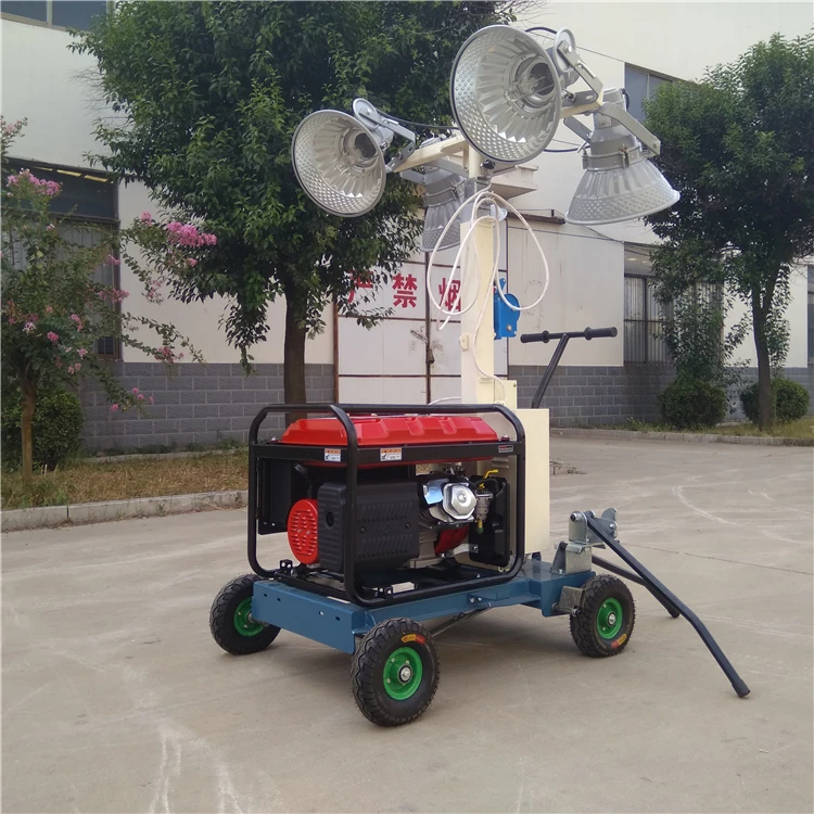 Cheap Price 400w-1000w Portable Mobile Light Tower diesel Floodlight Lighting Tower with Generator