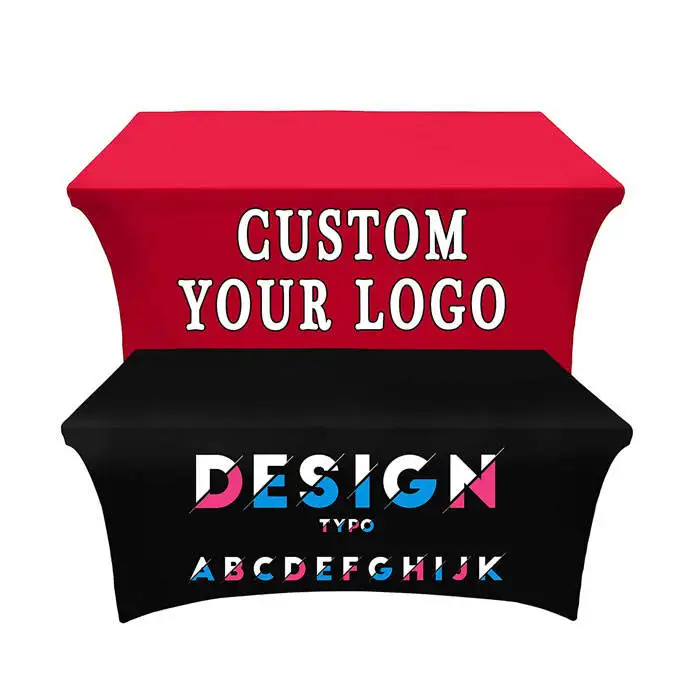 High Quality NO MOQ Full Color Graphic 4ft 6ft 8ft Spandex Indoor Outdoor Custom Table Cloth