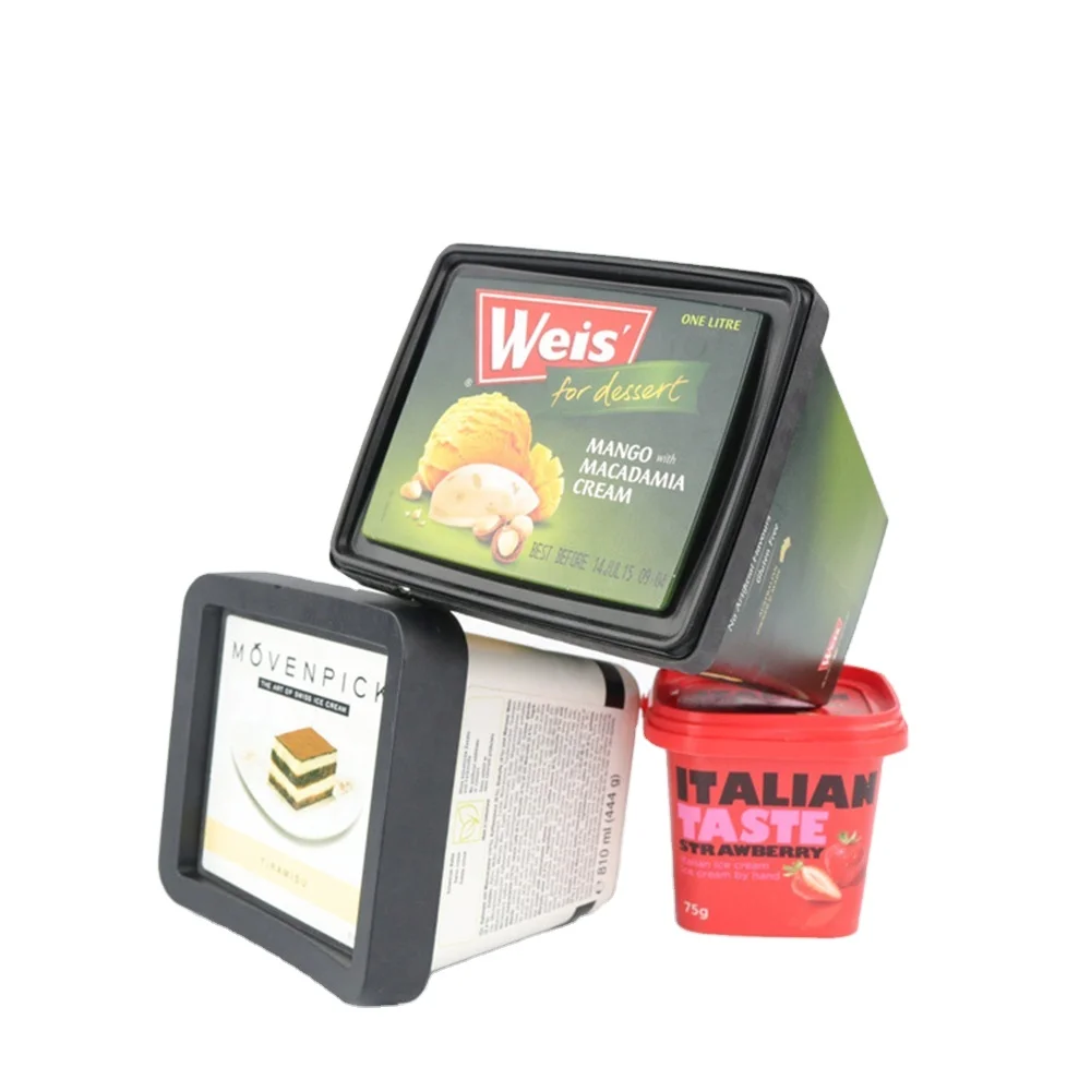 Factory Price Ice Cream Bucket with Lid PP Disposable IML Custom Logo