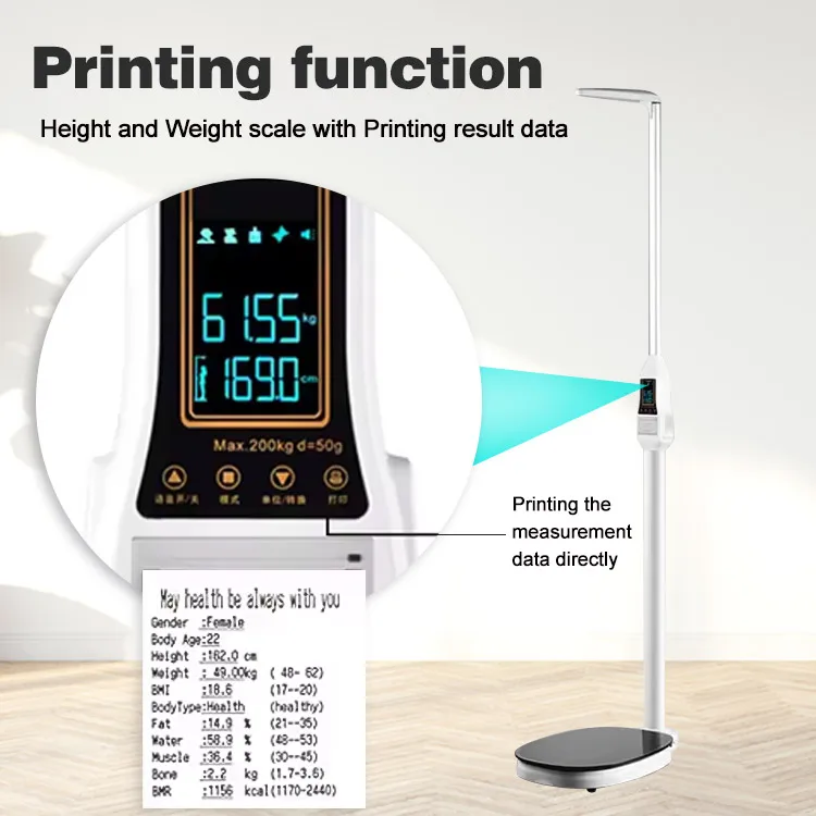 CE Certification Ultrasonic Health Fat Height Weight Measuring Digital Height Weight Scale