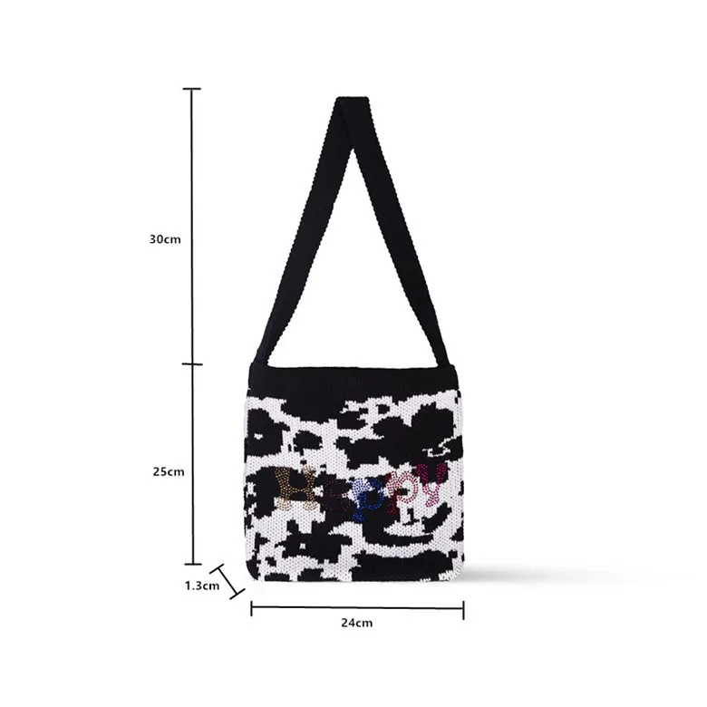 Wholesale Winter INS Cartoon Children  Knitted Wool Purse Customized Cute Little Girls Mini Crochet Crossbody Bag