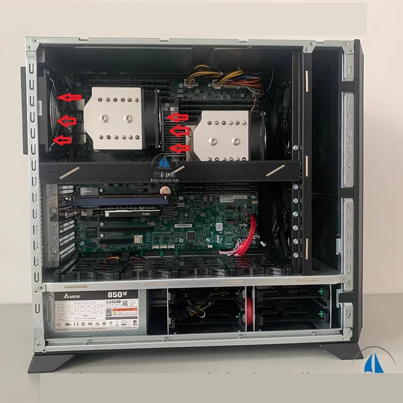 Hongyi latest 280W 5 heat pipe AMD  Socket SP3 4U Active CPU cooler LGA 4094 tr4 EPYC 7713 CPU cooling cooler server heatsink