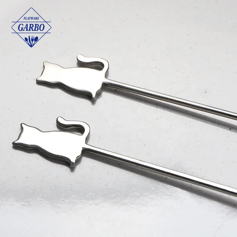 Cartoon silverware set matte vintage custom cutlery 18/10 latte spoon cute tea spoon set for cafe restaurant home party table