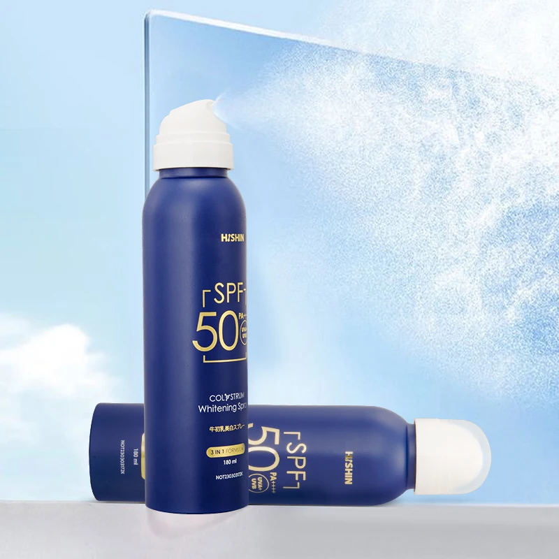 customized luxury empty 100ml airless sunscreen packaging mist spray bottle