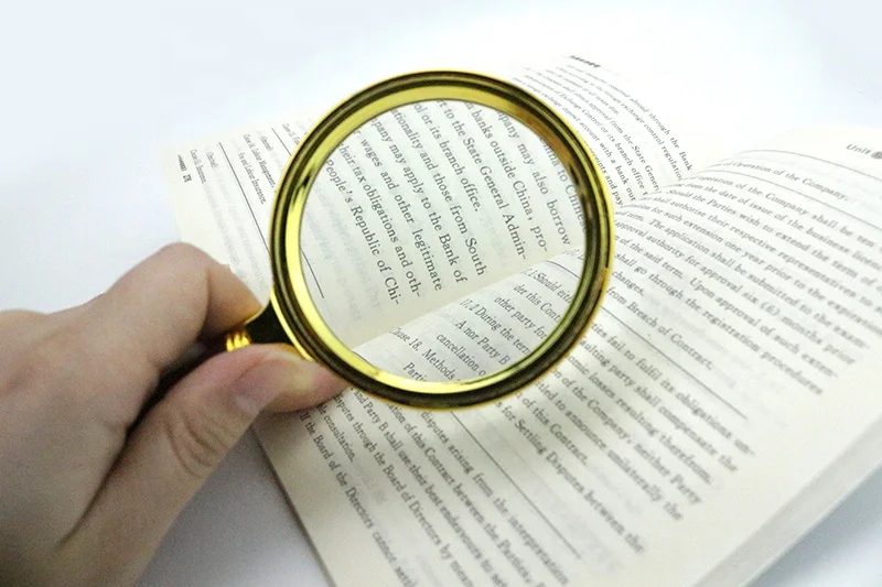 Jewelry Loupe Book and Newspaper Reading Magnifier 10X Glass Magnifying With Detachable Imitation Wood Handle Magnifier Glasses
