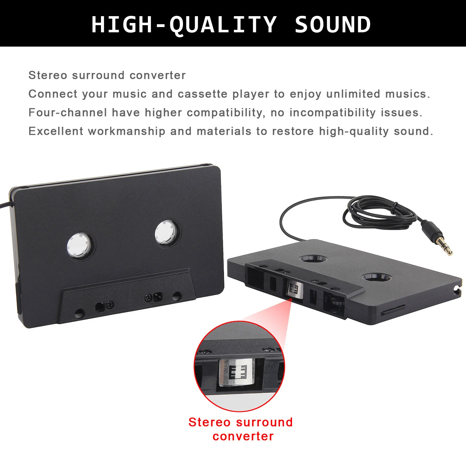 High Quality Factory Direct Sale Vintage Stereo Tape Converter Converter Audio Conversion Car Cassette Player
