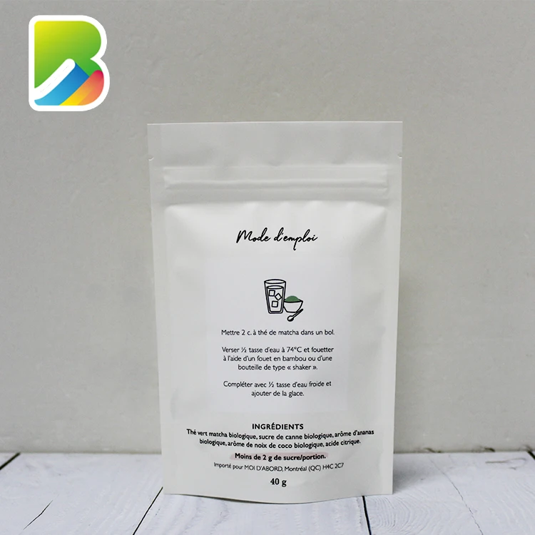 custom logo printed stand up pouch with window